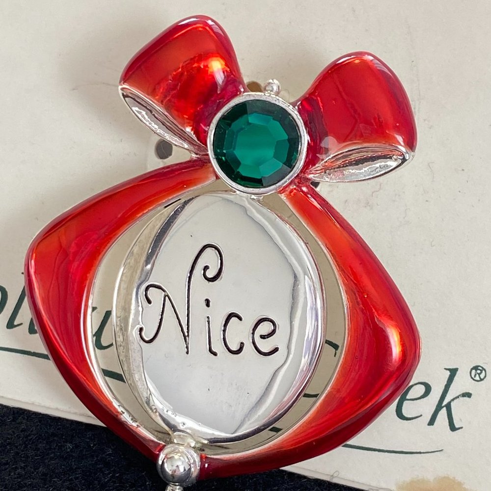 Coldwater Creek Christmas Naughty / Nice Pin